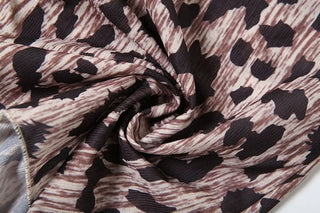 Sweetheart neck ruched slit leopard print tube top