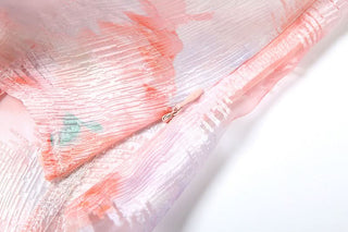 Print zip-up backless contrast tube top