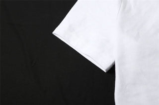 Short sleeve one shoulder letter pattern top