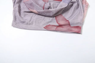 Cowl neck print contrast backless tank top