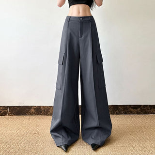 Button zip-up pocket high rise cargo pant