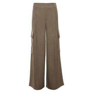 Button zip-up pocket high rise cargo pant