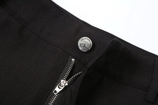 Button zip-up pocket high rise cargo pant