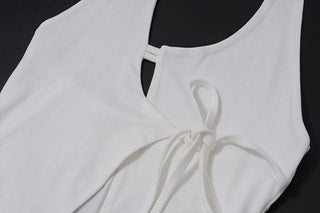 Halter self tie backless crop top