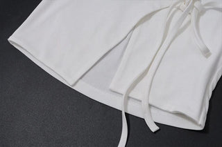 Halter self tie backless crop top