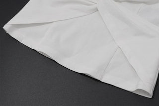 Turnover collar ruched cap sleeve top