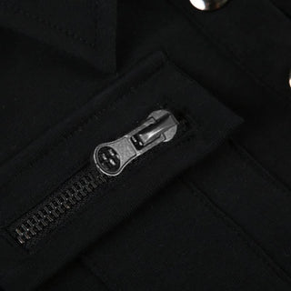 Turnover collar short sleeve button top