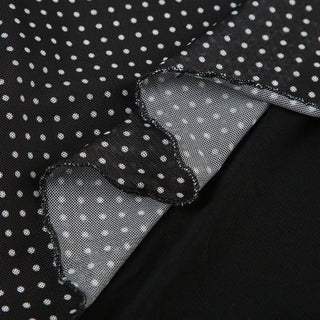 Polka dot ruffle mesh maxi skirt