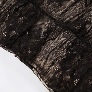 Lace ruched high slit cami maxi dress