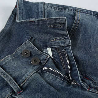 Pocket button low rise jeans