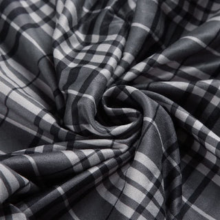 Plaid irregular ruched midi skirt