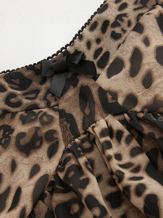 Square Neck Leopard Bowknot Cami Top