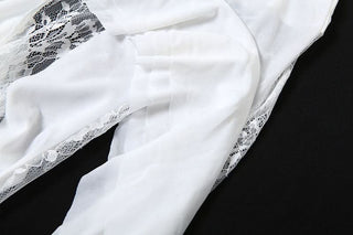 Ruffle lace patchwork cami top