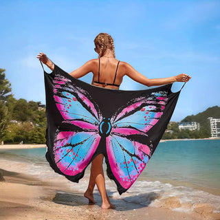 Butterfly pattern mesh 2-way cami midi dress