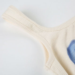 U neck flower pattern tank top