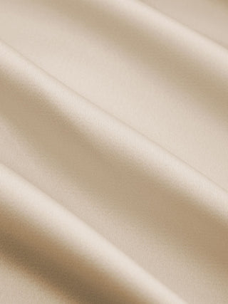 Satin Cowl Neck Solid Ruffle Hem Maxi Dress