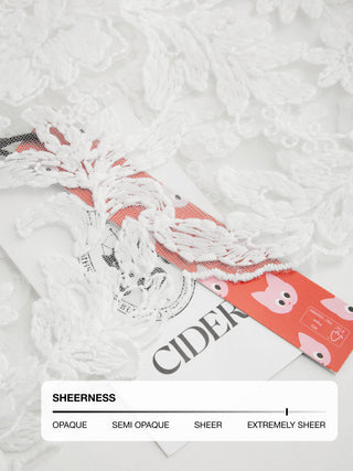 Lace Mandarin Collar Floral See-through Tank Top