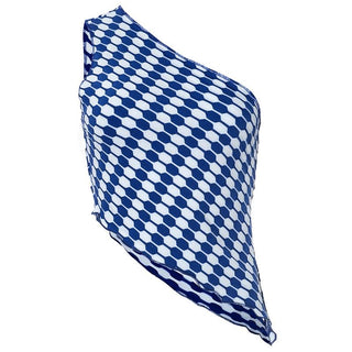 Irregular one shoulder print contrast crop top