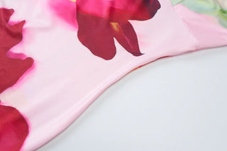 Deep v neck flower print cami mini dress