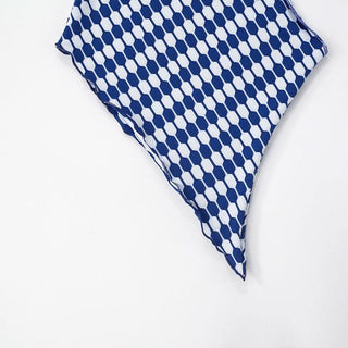 Irregular one shoulder print contrast crop top