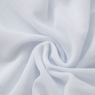 White mesh slit ruffle off shoulder top