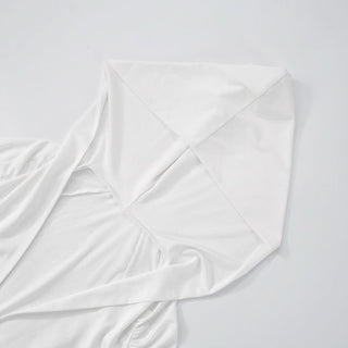 Hoodie short sleeve button deep v neck bodysuit