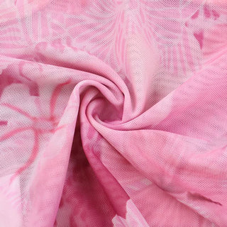 Mesh v neck flower print ruffle cami top