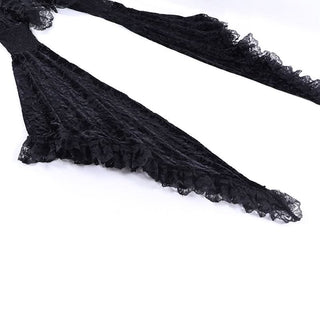Long flared sleeve lace hem irregular shrug top