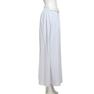 Striped print ruched maxi skirt