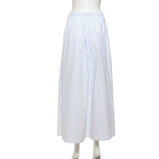 Striped print ruched maxi skirt