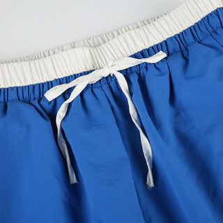 Drawstring letter print ruched low rise pant