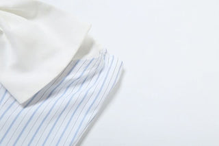 Bowknot striped print backless top