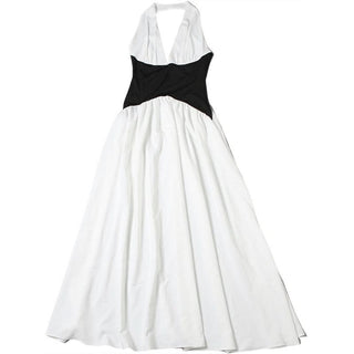 Halter v neck backless ruched maxi dress