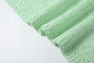 Halter cowl neck knitted backless mini dress