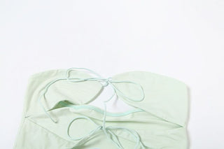 Self tie hollow out mesh maxi skirt set