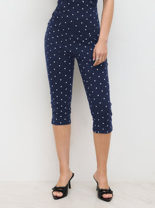 Polka Dot Stretch Capri
