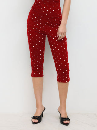 Polka Dot Stretch Capri