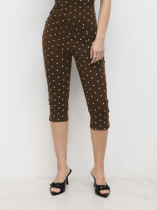 Polka Dot Stretch Capri