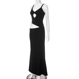 V neck hollow out cami cut out maxi dress