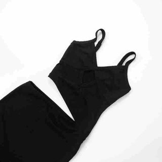 V neck hollow out cami cut out maxi dress