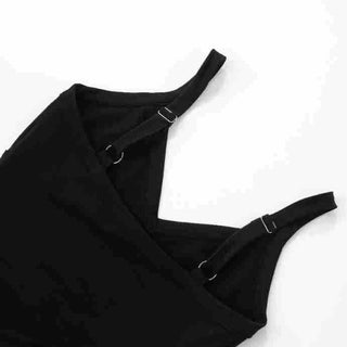 V neck hollow out cami cut out maxi dress