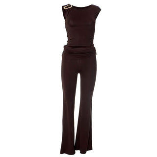 Ruched metal chain pant set