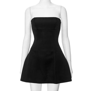 Backless zip-up tube mini dress