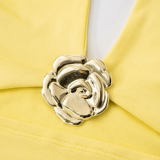 Halter flower applique hollow out maxi skirt set