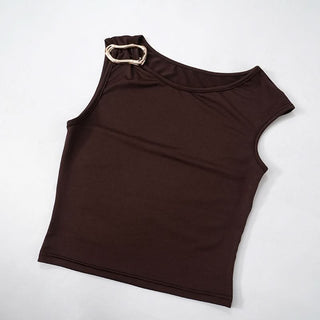 Ruched metal chain pant set