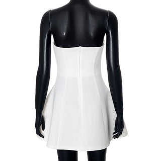 Backless zip-up tube mini dress