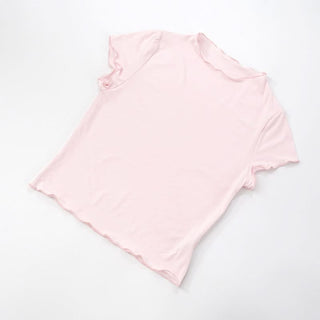 Short sleeve ruffle bowknot pant set