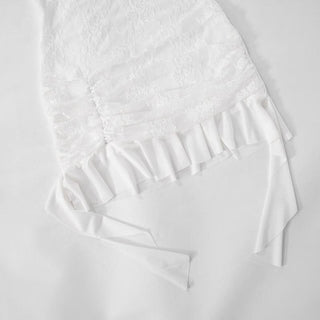 Long sleeve lace ruffle mini dress