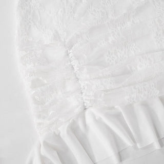 Long sleeve lace ruffle mini dress