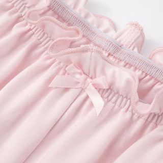 Short sleeve ruffle bowknot pant set